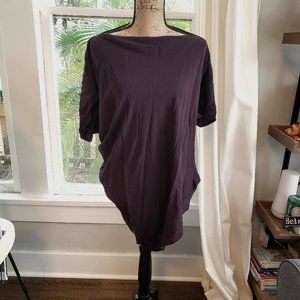 Burgundy Purple Short Sleeve Boatneck All Saints Silk Top Size 8